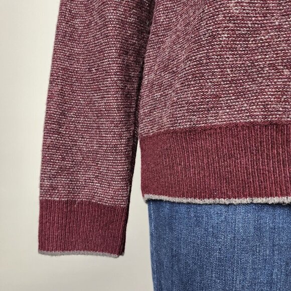 Hudson North Burgundy Wool Knit Sweater Size L - Picture 3 of 8